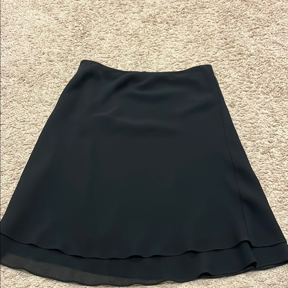 Black Knee-Length A-Line Skirt for Work